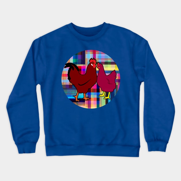 Chicken and Rooster Crewneck Sweatshirt by momomoma